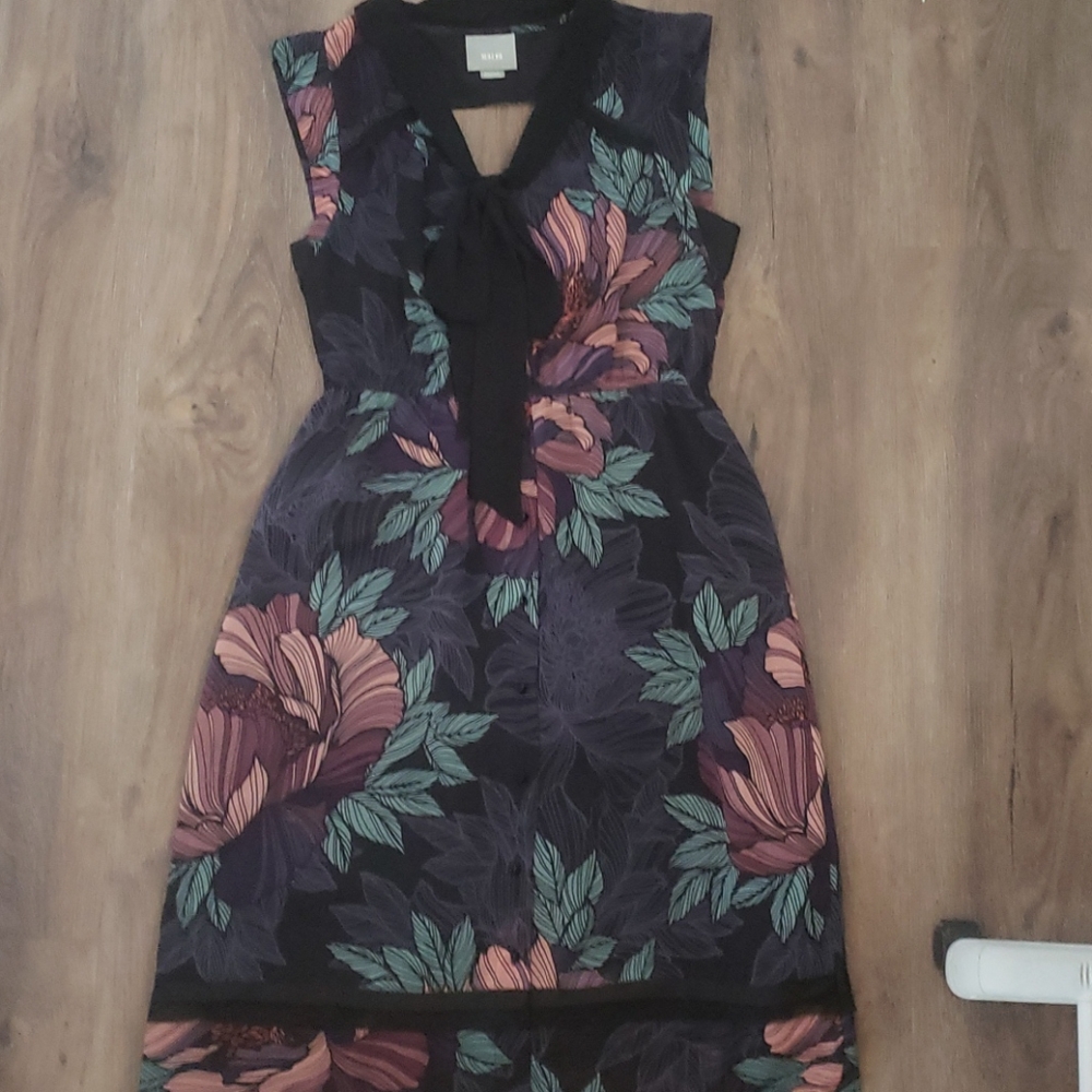 Floral Midi Dress with Open back detail